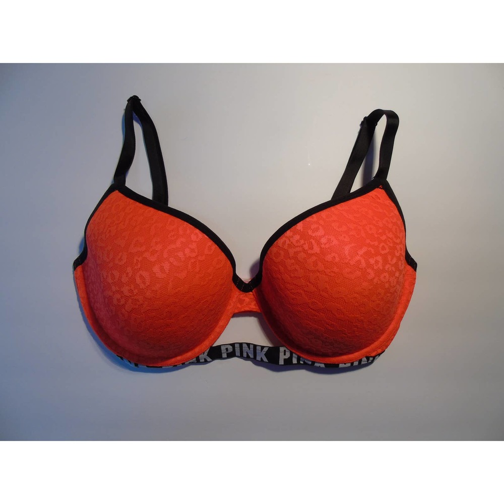 Victoria's Secret "Wear Everywhere" Demi Neon Orange 34DDD